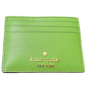 Kate Spade - Madison Small Slim Card Holder in Matcha Latte Green Leather